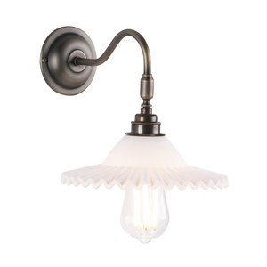 Finchley single wall light with fluted glass