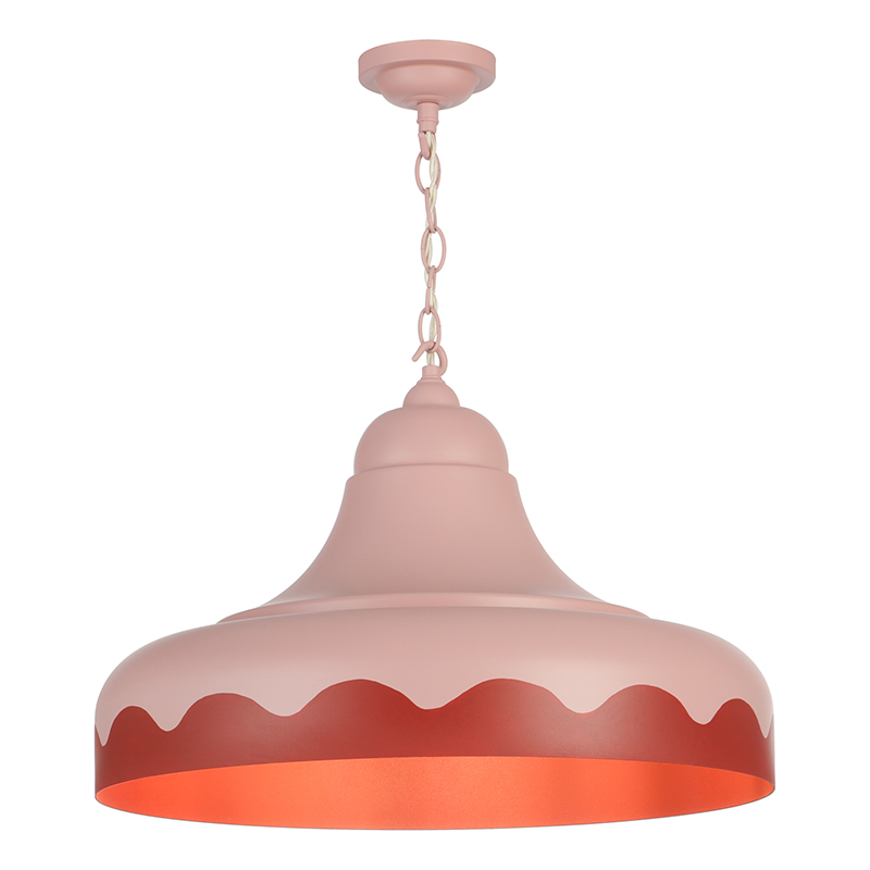 David Hunt Lighting Scallop Pendant Little Green Hellebore Bronze Red SCA8199