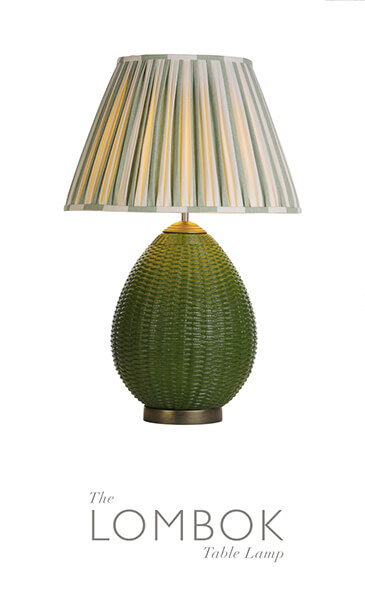 Bespoke Lombok Table Lamp in Green by David Hunt Lighting