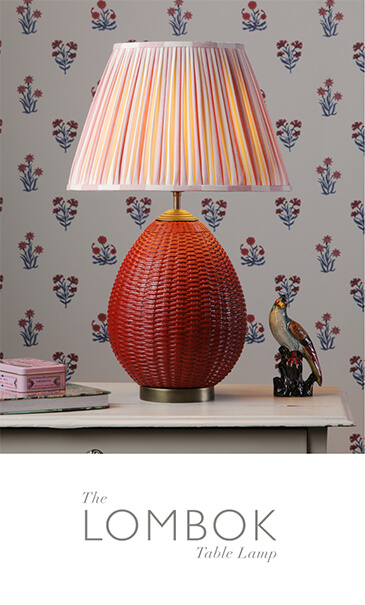Bespoke Lombok Table Lamp in Red by David Hunt Lighting