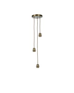 Acton 3 Light Suspension Antique Brass Fitting Only