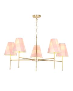 Aix 5 Light Armed Pendant Brushed Brass Fitting Only