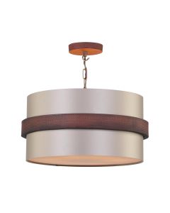 Allegra 4 Light Pendant Bespoke and Leather Effect With Shade
