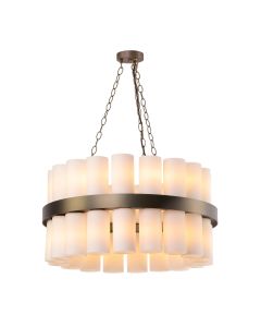 Anais 36 Light Pendant Opal Glass and Antique Brass