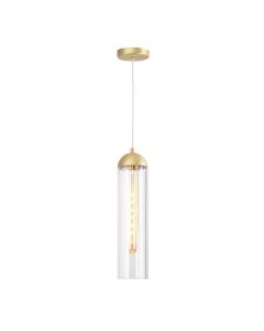Anouk Pendant Ribbed Glass and Brushed Brass