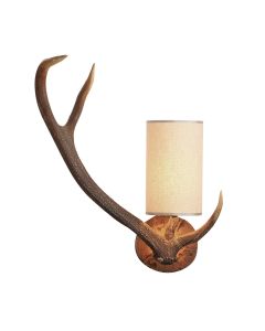 Antler Left Hand Wall Light Rustic With Shade