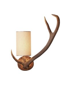 Antler Right Hand Wall Light Rustic With Shade