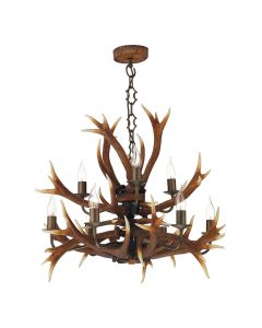 Antler 9 Light Armed Pendant Rustic Fitting Only