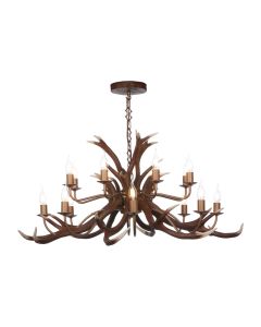 Antler 16 Light Armed Pendant Rustic Fitting Only