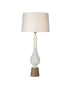 Apache Table Lamp Marble and Wood Base Only