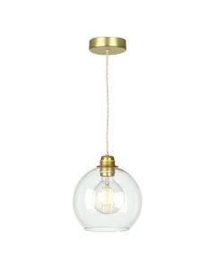 Apollo Single Pendant Butter Brass and Glass