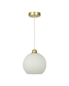 Apollo Single Pendant Butter Brass and Opal Glass