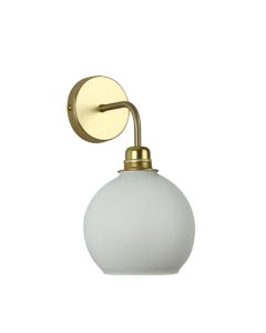 Apollo Wall Light Butter Brass and Opal Glass