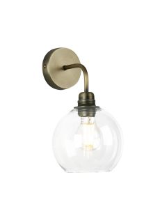 Apollo Wall Light Antique Brass and Glass