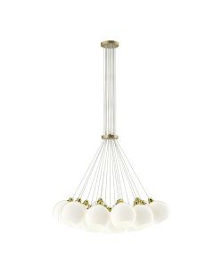 Apollo 19 Light Cluster Pendant Butter Brass and Opal Glass
