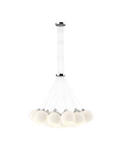 Apollo 19 Light Cluster Pendant Polished Chrome and Opal Glass