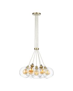 Apollo 7 Light Cluster Pendant Butter Brass and Glass