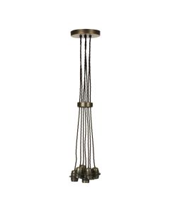 Apollo 7 Light Cluster Pendant Antique Brass Fitting Only