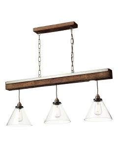 Aspen 3 Light Bar Pendant Brown and Bronze