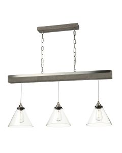 Aspen 3 Light Bar Pendant Silver
