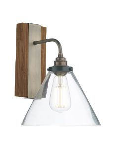 Aspen Wall Light Rustic With Glass Shade
