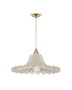 Astrid Single Pendant Butter Brass and Cotswold Cream