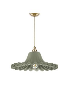 Astrid Single Pendant Butter Brass and Sage Green