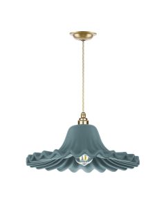Astrid Single Pendant Butter Brass and River Blue