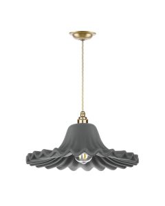 Astrid Single Pendant Butter Brass and Lead Grey