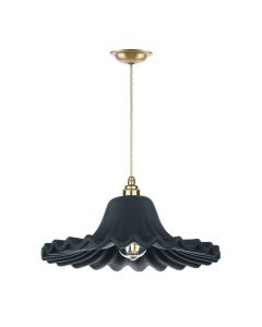 Astrid Single Pendant Butter Brass and Smoke Blue