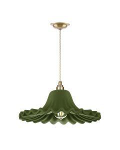 Astrid Single Pendant Butter Brass and Juniper Green