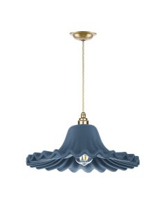 Astrid Single Pendant Butter Brass and Persian Blue