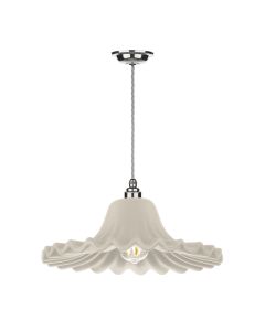 Astrid Pendant Polished Chrome and Cotswold Cream