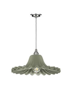 Astrid Pendant Polished Chrome and Sage Green