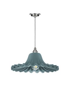 Astrid Pendant Polished Chrome and River Blue