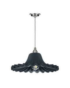 Astrid Pendant Polished Chrome and Smoke Blue
