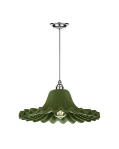 Astrid Pendant Polished Chrome and Juniper Green
