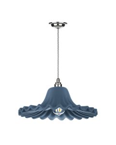 Astrid Pendant Polished Chrome and Persian Blue