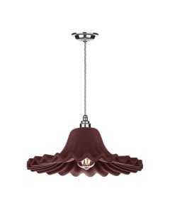 Astrid Pendant Polished Chrome and Aubergine