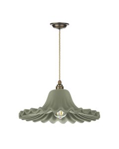 Astrid Pendant Antique Brass and Sage Green