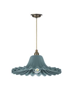 Astrid Pendant Antique Brass and River Blue