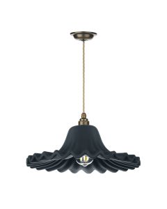 Astrid Pendant Antique Brass and Smoke Blue