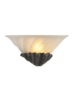 Auger Wall Washer Pewter and Alabaster Glass