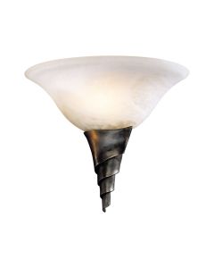 Spiral Wall Light Steel and Alabaster Glass