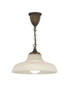 Badger Pendant Polished Bronze and Alabaster Glass