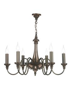 Bailey 6 Light Armed Pendant Polished Bronze Fitting Only