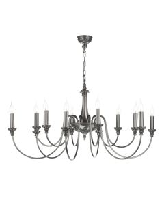 Bailey 12 Light Armed Pendant Polished Pewter Fitting Only