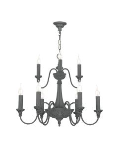 Bailey 9 Light Armed Pendant Lead Grey Fitting Only