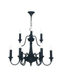 Bailey 9 Light Armed Pendant Smoke Blue Fitting Only