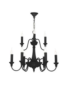 Bailey 9 Light Armed Pendant Black Fitting Only